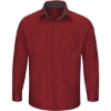 Custom Mens Tall Performance Plus Long Sleeve Shirt with OilBlok Technology Fireball Red/ Charcoal