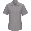 Custom Womens Performance Plus Short Sleeve Shop Shirt with Oilblok Technology Light Grey/ Charcoal