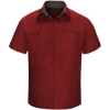 Custom Mens Performance Plus Short Sleeve Shirt With Oilblok Technology Fireball Red/ Charcoal