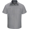 Custom Mens Performance Plus Short Sleeve Shirt With Oilblok Technology Light Grey/ Charcoal