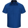Custom Mens Performance Plus Short Sleeve Shirt With Oilblok Technology Royal Blue/ Black
