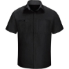Custom Mens Tall Performance Plus Short Sleeve Shirt with Oilblok Technology Black/ Charcoal