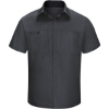 Custom Mens Tall Performance Plus Short Sleeve Shirt with Oilblok Technology Charcoal/ Black