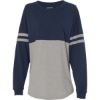 Custom Womens Jersey Pom Pom Long Sleeve T-Shirt Navy/ Oxford