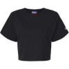 Custom Womens Heritage Jersey Crop T-Shirt Black