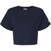 Custom Womens Heritage Jersey Crop T-Shirt Navy