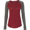 Custom Women’s Preppy Patch Slub Long Sleeve T-Shirt Garnet/ Granite