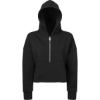 Custom Womens Alice Half-Zip Hooded Sweatshirt Black