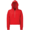 Custom Womens Alice Half-Zip Hooded Sweatshirt Fire Red