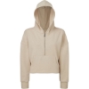 Custom Womens Alice Half-Zip Hooded Sweatshirt Nude