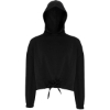 Custom Womens Cropped Maria Hooded Sweatshirt Black