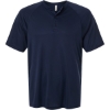 Custom Mens Zone Performance Henley Sport Dark Navy