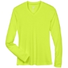 Custom Womens Zone Performance Long Sleeve T-Shirt Safety Yellow