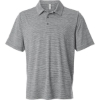 Custom Mens Relay Heathered Stripe Polo Black Heather/ White