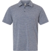 Custom Mens Relay Heathered Stripe Polo Sport Dark Navy Heather/ White