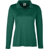 Custom Womens Zone Performance Long Sleeve Polo Sport Forest