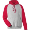 Custom Unisex Zone HydroSport™ Heavyweight Colorblock Hooded Sweatshirt Athletic Heather/ Sport Red