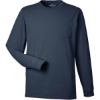 Custom Unisex Long Sleeve Pocket T-Shirt Blue Blazer/ White Cap