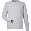 Custom Unisex Long Sleeve Pocket T-Shirt Grey Heather/ Blue Blazer