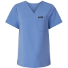 Custom Womens Rhena Essential 1-Pocket Scrub V-Neck Top Ceil Blue