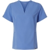 Custom Womens Calix Fit & Flare Scrub V-Neck Top Ceil Blue