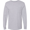Custom Unisex Workwear Long Sleeve Pocket T-Shirt Light Steel