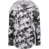 Custom Womens Angel Terry Nora Pullover Greyscale Tie Dye