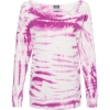 Custom Womens French Terry Off-the-Shoulder Tie-Dyed Sweatshirt Dragonfruit