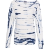 Custom Womens French Terry Off-the-Shoulder Tie-Dyed Sweatshirt Navy