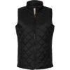 Custom Womens Vintage Diamond Quilted Vest Black