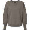 Custom Womens Sueded Fleece Crewneck Sweatshirt Charcoal