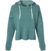 Custom Womens Angel Fleece Crop Hooded Sweatshirt Mallard Green