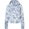 Custom Womens Sueded Fleece Tie-Dyed Crop Hooded Sweatshirt Stonewash