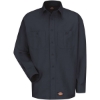 Custom Mens Long Sleeve Work Shirt Navy