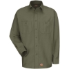 Custom Mens Long Sleeve Work Shirt Olive Green