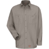 Custom Mens Long Sleeve Work Shirt Silver Grey