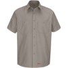 Custom Mens Short Sleeve Work Shirt Silver