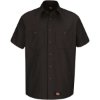Custom Mens Tall Short Sleeve Work Shirt Black