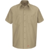 Custom Mens Tall Short Sleeve Work Shirt Khaki