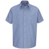 Custom Mens Tall Short Sleeve Work Shirt Light Blue