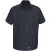 Custom Mens Tall Short Sleeve Work Shirt Navy