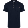 Custom Mens Tall Heavyweight Traditional Short Sleeve Henley Dark Navy