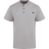 Custom Mens Tall Heavyweight Traditional Short Sleeve Henley Heather Grey
