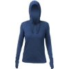 Custom Womens Breeze Tech Hooded Long Sleeve T-Shirt Navy Heathered