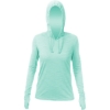 Custom Womens Breeze Tech Hooded Long Sleeve T-Shirt Seafoam Heathered