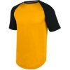 Custom Unisex Wicking Short Sleeve Baseball Jersey Gold/ Black