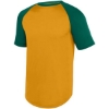 Custom Unisex Wicking Short Sleeve Baseball Jersey Gold/ Dark Green