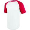 Custom Unisex Wicking Short Sleeve Baseball Jersey White/ Red