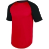 Custom Youth Wicking Short Sleeve Baseball Jersey Red/ Black