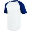 Custom Youth Wicking Short Sleeve Baseball Jersey White/ Navy